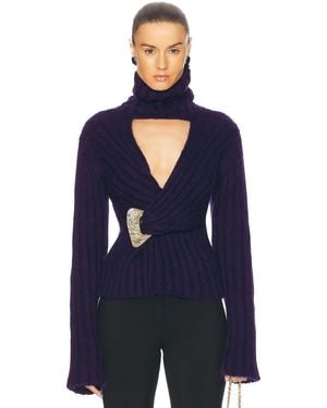 Area Twisted Turtleneck Sweater - Blue