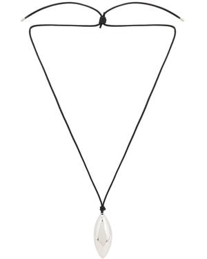 Jennifer Fisher Dagger Leather Cord Necklace - Metallic