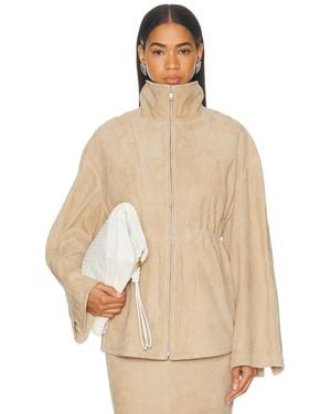 Nour Hammour Passage Suede Jacket - Natural