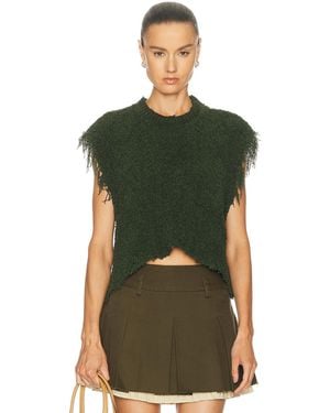 R13 Boyfriend Cable Sweater Vest - Green