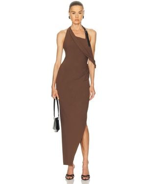 Monse Soft Drape Cowl Dress - Brown