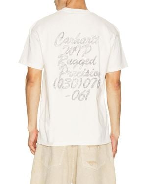 Carhartt Short Sleeve Hatching Script Tee Shirt - White
