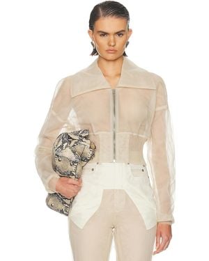Rick Owens Dracucollar Cropped Bomber Jacket - Natural