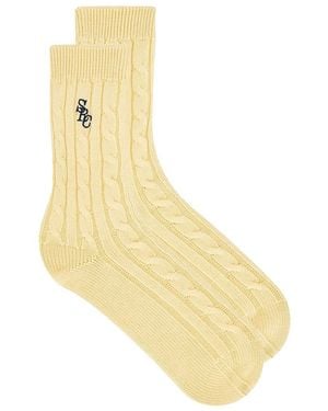 Sporty & Rich Src Cableknit Socks - Metallic
