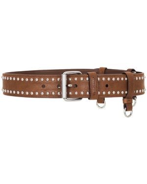 Miu Miu Nappa Aviator Borchie Belt - Brown