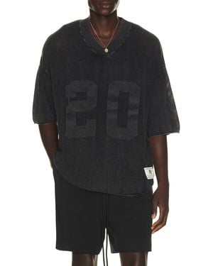Represent Knitted Varsity Jersey - Black
