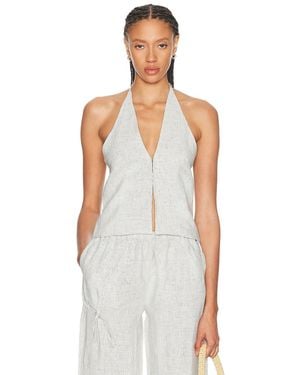 Deiji Studios Close Halter Top - White