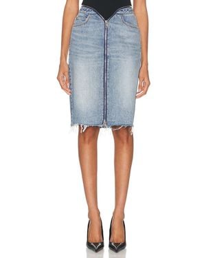 Alexander Wang Dipped V Zip Waistband Skirt - Blue