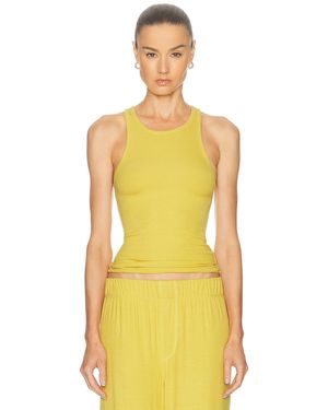 ÉTERNE High Neck Fitted Tank Top - Yellow