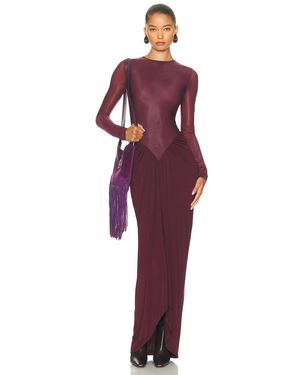 strapless open back dress Kait Rose Embroidered Lace Dress in White/Red/Green main image 1