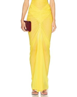 Atlein Ruched Pocket Long Skirt - Yellow