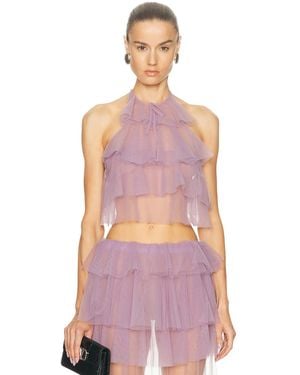 AKNVAS Bodil Ruffle Top - Purple
