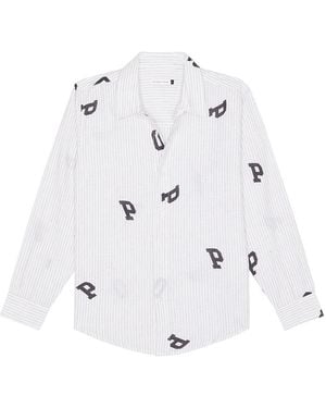Pop Trading Co. Letters Striped Pop Shirt - White