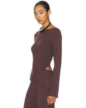 L'academie 'Academie Sibylla Rib Knit Top - Red