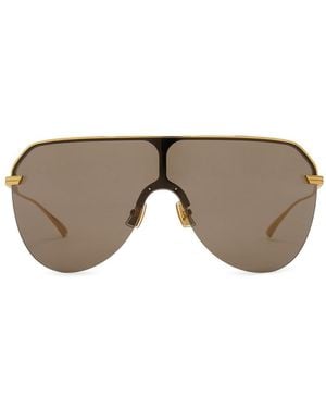 Bottega Veneta Light Ribbon Shield Sunglasses - Gray