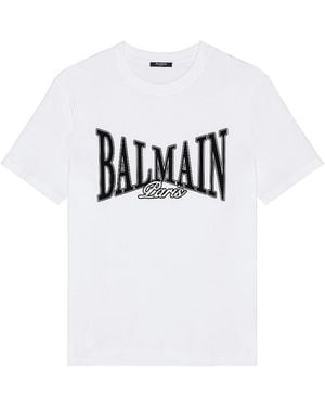 Balmain College Flock T-Shirt - White