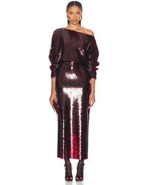 SEV Sequin Midi Dress - Red