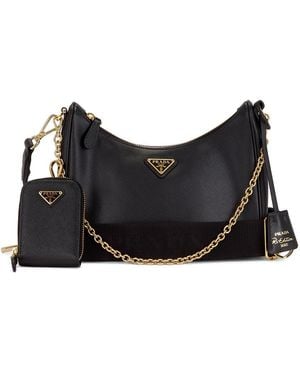 Prada Saffiano Re-Edition 2005 Shoulder Bag - Black