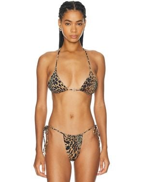 Skims Classic Swim Hardware Medallion Triangle Bikini Top - Multicolor