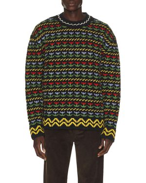 Marni Zig Zag Crewneck Sweater - Black