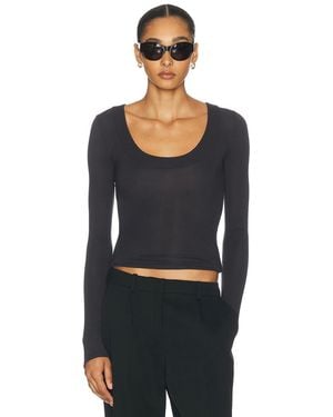 GRLFRND Scoop Neck Long Sleeve Tee - Black