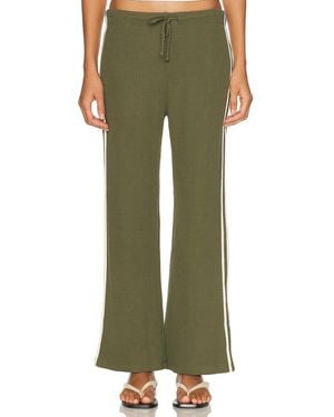 DONNI. The Thermal Stripe Crop Pant - Green