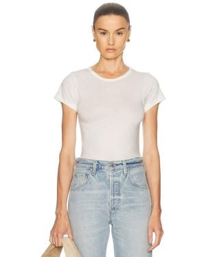 ÉTERNE Fitted Crewneck Short Sleeve T-Shirt - White