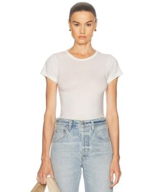 ÉTERNE Fitted Crewneck Short Sleeve T-Shirt - White