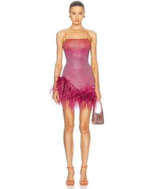 Oséree Lumiere Shade Plumage Mini Dress - Pink