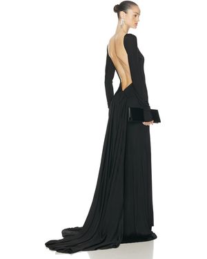 David Koma Open Back Long Sleeve Gown - Black