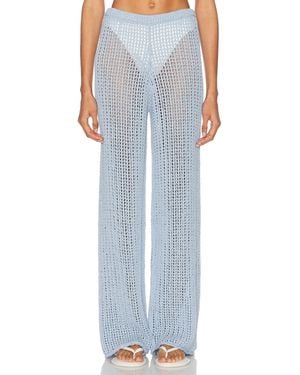 La Porte Mia Windowpane Knit Pant - Blue