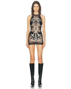 Halo Feather Lace Mini Dress - Multicolor