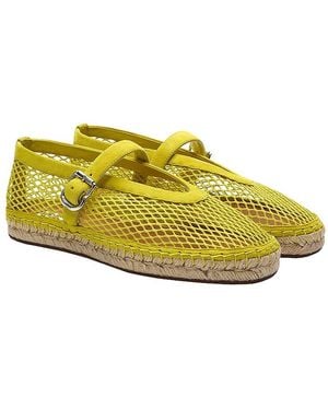 Alaïa Fishnet Espadrille Flat - Yellow
