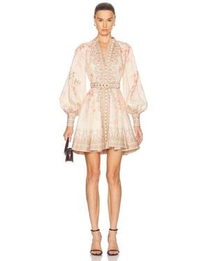 Zimmermann Illuminate Buttoned Mini Dress - Natural