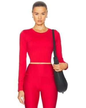 Alo Yoga Soft Crop Finesse Long Sleeve Tee - Red