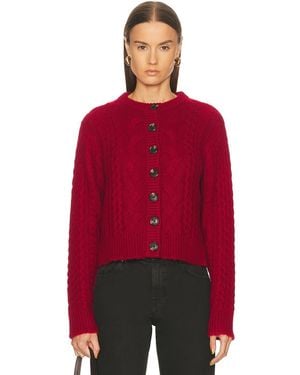 RE/DONE Cable Cardigan - Red