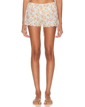 Montce X Elsa Hosk Scalloped Low-Rise Drawstring Short - White