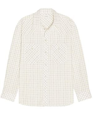 Lemaire Textured Cotton Check Western Check Shirt - White