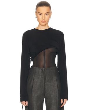 Christopher Esber Coiled Jersey Corseted Tee - Black