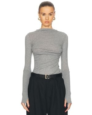 Enza Costa Cashmere Twist Top - Gray