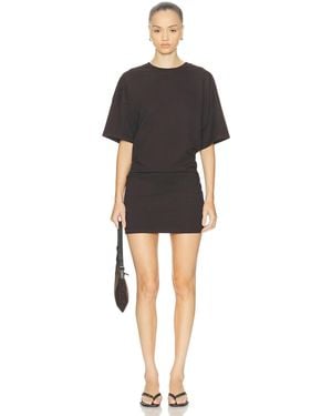 Enza Costa Short Sleeve Supima Curve Mini Dress - Black