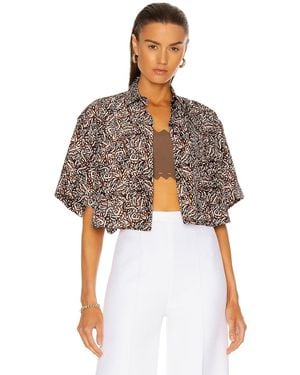 Alaïa Massai Short Sleeve Top - Brown