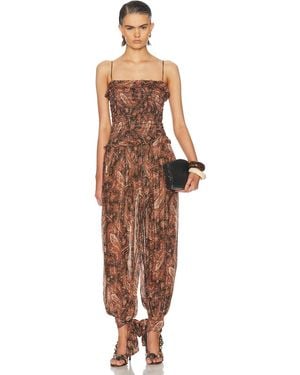 ANDAMANE Noor Wide Pant Smocked Jumpsuit - Multicolor