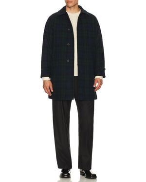 Beams Plus Bal Collar Coat Harris Tweed - Black