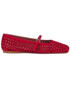 AMINA MUADDI Ane Crystal Heart Flat - Red