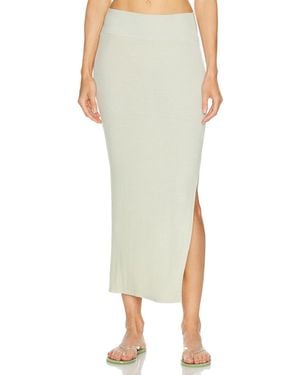 Enza Costa Silk Rib Essential Skirt - Green