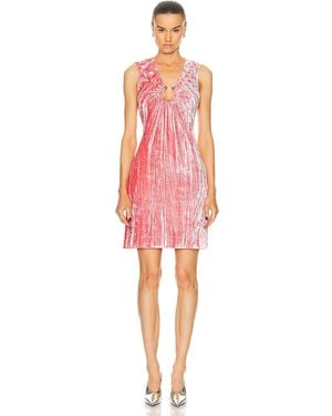Bottega Veneta Textured Viscose Silk Velvet Dress - Pink