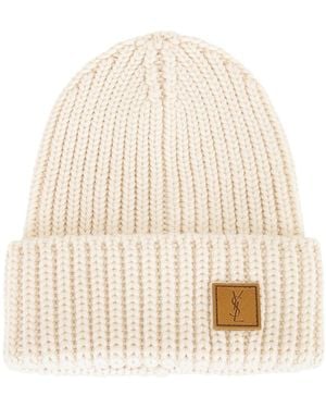 Saint Laurent Ysl Beanie - Natural