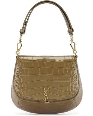 Saint Laurent Top Handle Crocodile Bag - Green