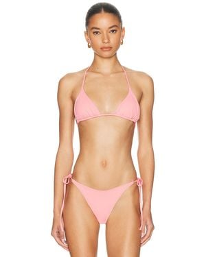 Skims Signature Swim Triangle Bikini Top - Pink